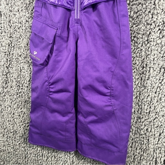 Obermeyer I-Grow Bib Snowsuit Girl's Size 4 Adjustable Ski Suit Purple Winter - Picture 9 of 11
